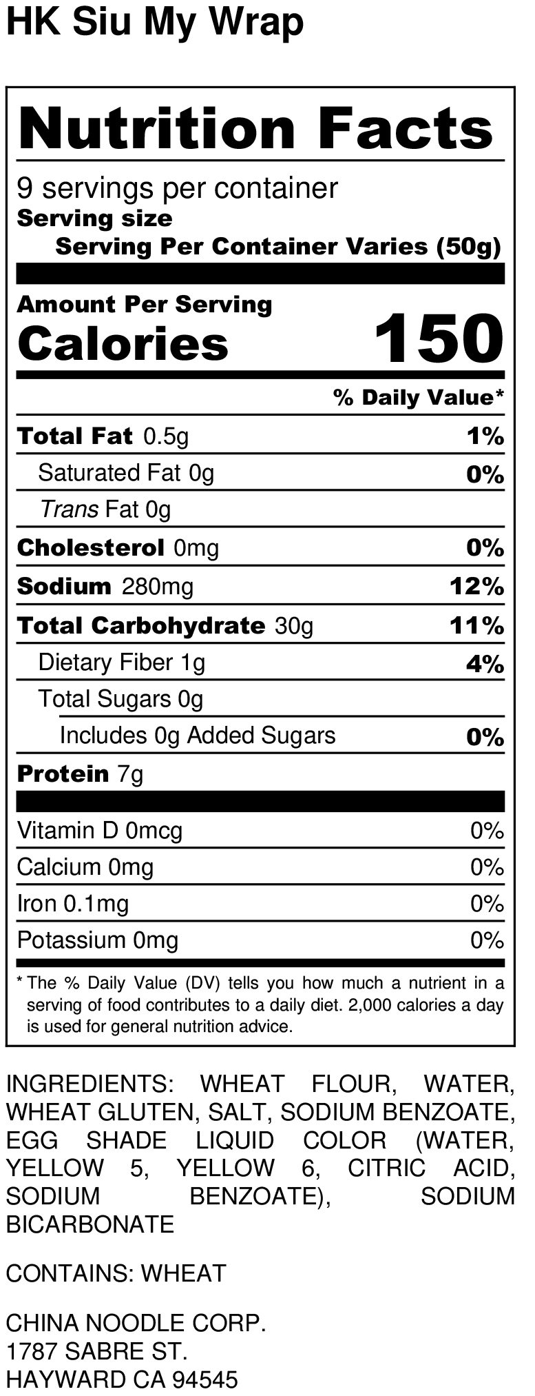 Nutrition Facts